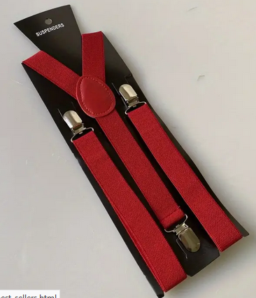 Suspenders 1 inch Red