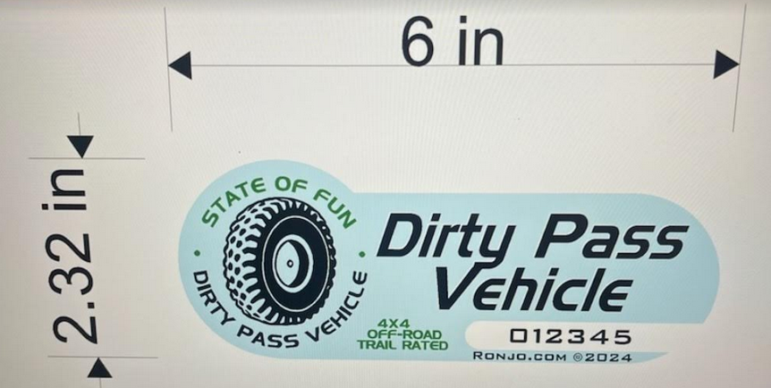 Dirty Pass Vehicle Stickers 2Pack - 6 in L x 2.32 in H by Ronjo