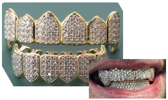 Teeth Iced Out Grillz 18k Gold Plated Cubic Zirconia