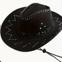 Black Cowboy Hat With Stitching