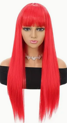 Long Pageboy, Red Wig