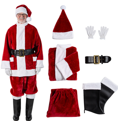 Rich Burgundy Santa Suit With Outer Pockets 42-48