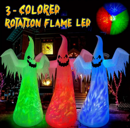 Ghost Light Up Fire 3 Color Changing  - 12 Foot Inflatable