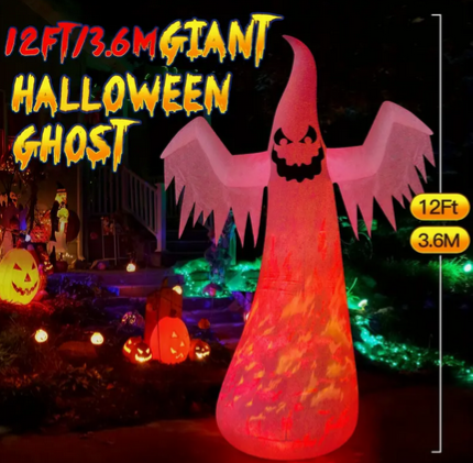 Ghost Light Up Fire 3 Color Changing  - 12 Foot Inflatable