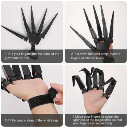 Articulating Fingers Left Hand Black