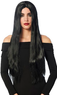 Mon Cherie Long Black Wig, Parted