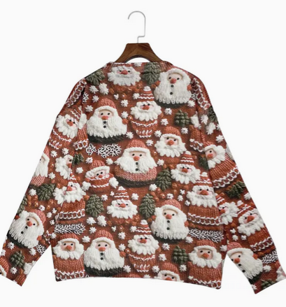 Ugly Christmas Sweater Santa 3D Women Size 4