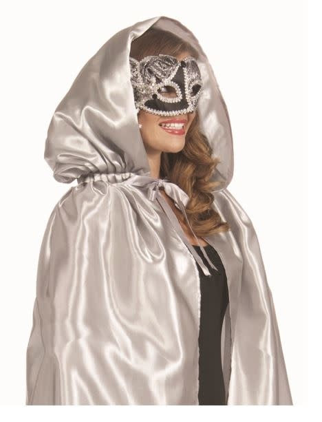 Fancy Masquerade Hooded Cape, Silver