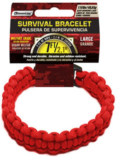 Survival Bracelet - Large, Red by SecureLine