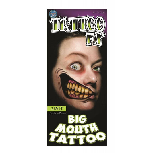 2 Faced Big Mouth Tattoo