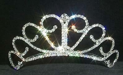 Raised Princess Tiara - 2 inch Rhinestone Jewelry Corporatrion