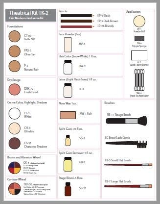 Creme Make Up Kit TK-2 Fair: Med-Tan by Ben Nye