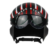 Helmet Top Gun Fighter Pilot Helmet - Black