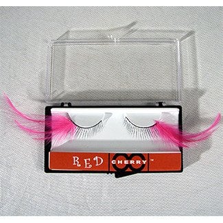 Eyelashes w/Feather Pink FPNK