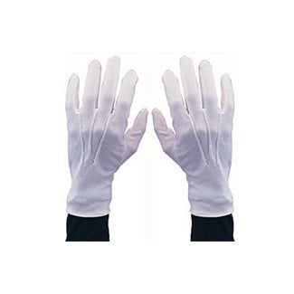 White Gloves With Snap Large